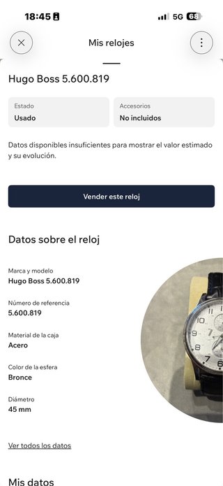 Reloj Hugo Boss Cronógrafo Plata y Negro