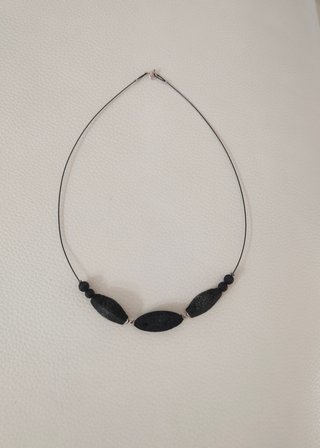 Collar Piedras Volcánicas Cierre Detalle