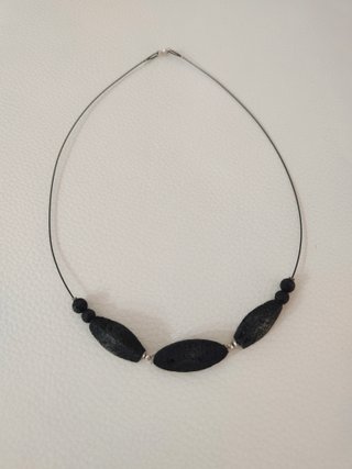 Collar Piedras Volcánicas Cierre Detalle