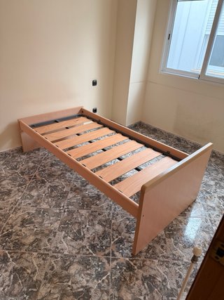 Somier 90 cm madera y metal