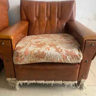 Sofá Cama Marrón y Multicolor