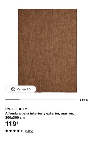 Alfombra LYDERSHOLM IKEA 200x300 Marrón