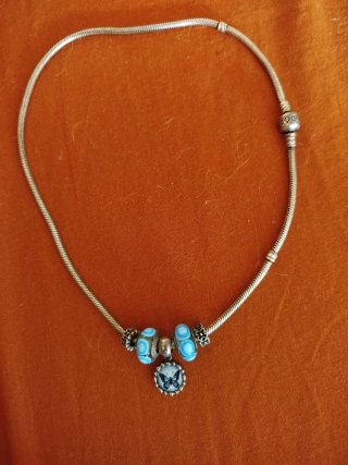 Colgante Pandora Mariposa y Cuentas Azules