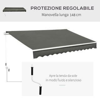 Tenda da Sole per Esterno Avvolgibile a Bracci con