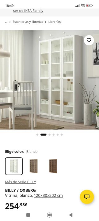 Vitrina Ikea Billy Cristal y Madera