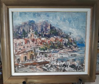 Cuadro antiguo impresionista 60x50
