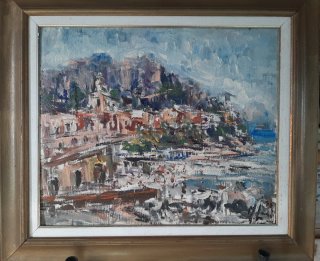 Cuadro antiguo impresionista 60x50