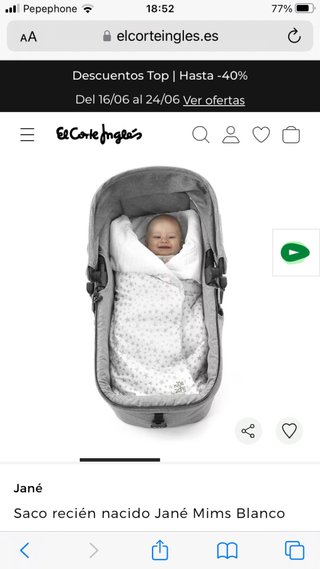 Saco bebé marca Jane