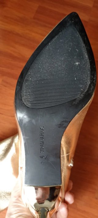 Botines dorados fiesta tacón mujer talla 41