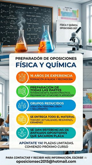Preparación de Oposiciones  Física y Química.