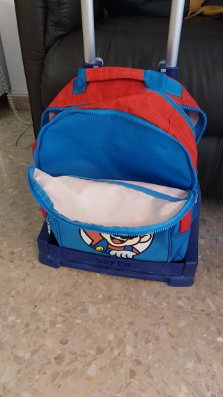 Mochila Escolar Mario Bros Roja y Azul