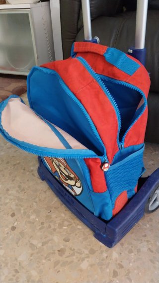 Mochila Escolar Mario Bros Roja y Azul