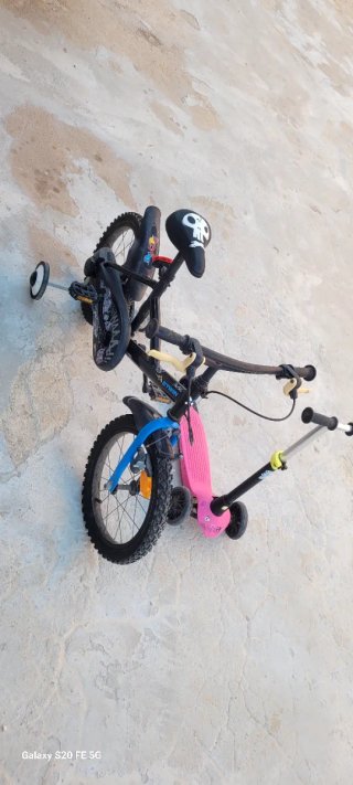 Bicicleta 14 y Patinete Rosa