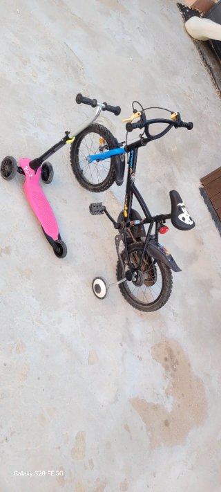 Bicicleta 14 y Patinete Rosa