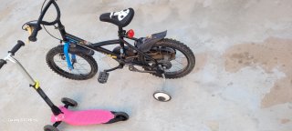 Bicicleta 14 y Patinete Rosa