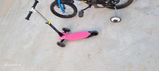 Bicicleta 14 y Patinete Rosa