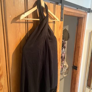 Vestido negro Nuevo De  flecos talla M Zara