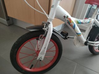 Bicicleta infantil 14 blanca y roja