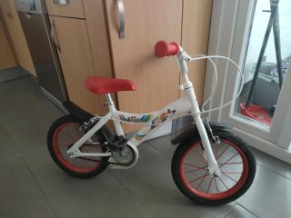 Bicicleta infantil 14 blanca y roja