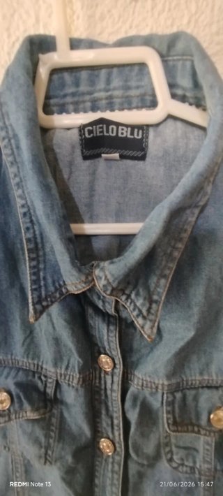 Blusa vaquera sin mangas CIELO BLU