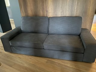 Divano 2 posti grigio tessuto