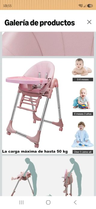 Trona de bebé plegable