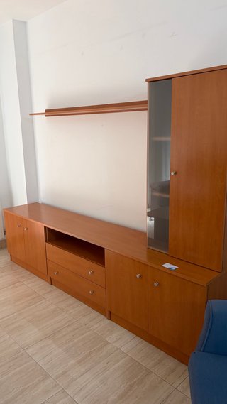 Mueble TV madera y cristal