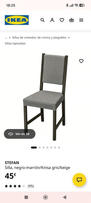 Sillas de comedor negras y grises