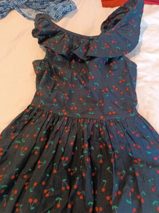 Vestido Kiabi Talla 12 Estampado Cerezas