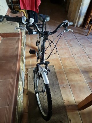 Bicicleta de montaña plateada