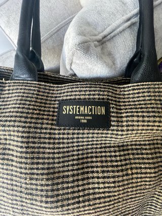 Bolso SYSTEMACTION cuadros negro y marrón