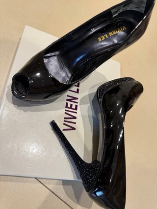 Vivien Lee Scarpe Tacchi Alti Nere Strass