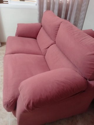 Sofá 3 plazas + Sofá 2 plazas rosa