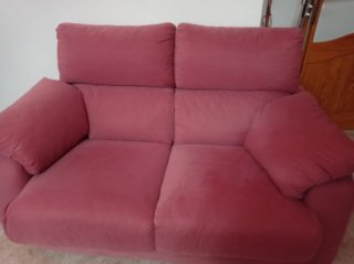 Sofá 3 plazas + Sofá 2 plazas rosa