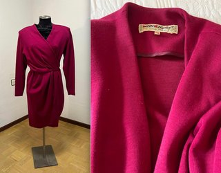 Vestido YSL Invierno Rojo-Granate Talla 42