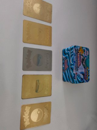 Lote 5 Cartas Pokémon Metalizadas Rígidas
