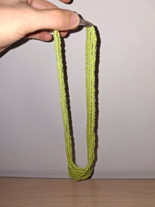 Collana etnica multifilo verde artigianato Marocco