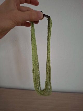 Collana etnica multifilo verde artigianato Marocco