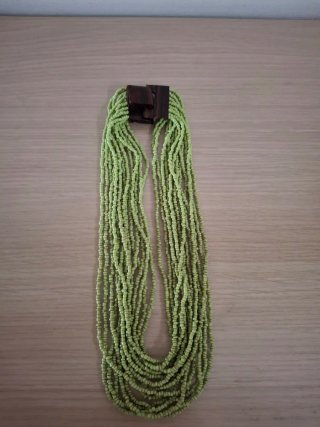 Collana etnica multifilo verde artigianato Marocco