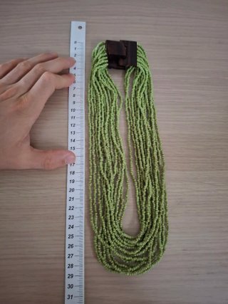 Collana etnica multifilo verde artigianato Marocco