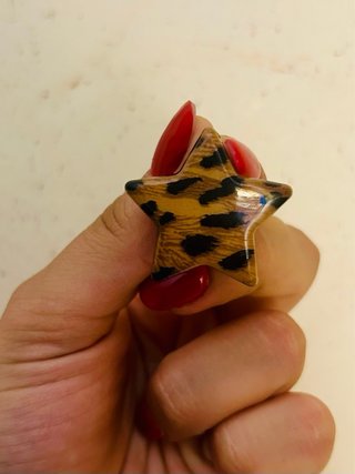 Orecchini a stella stampa leopardata