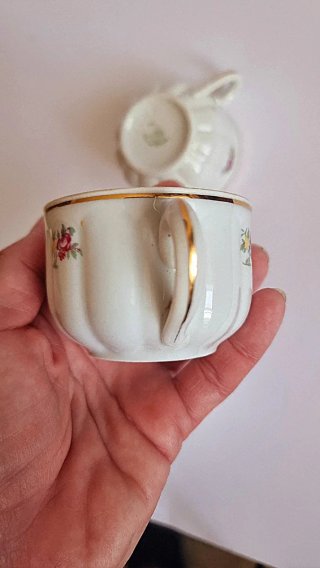Trio tazas café porcelana vintage Santa Clara Vigo