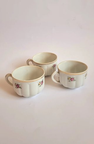 Trio tazas café porcelana vintage Santa Clara Vigo