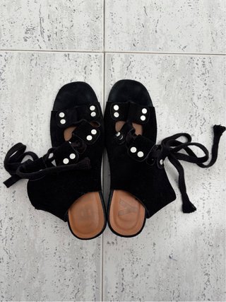 Bimba y Lola sandalia cuña ante negro 37