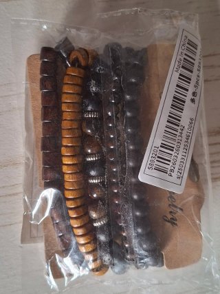Set 5 Pulseras Hombre Madera