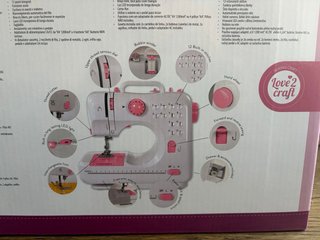 Mini Máquina de Coser Eléctrica Rosa