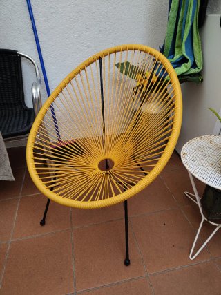 Silla Acapulco Amarilla Metal y Plástico