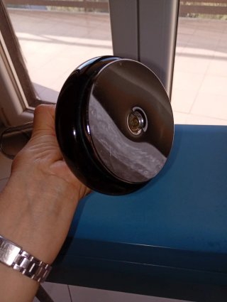 Vaso Cilindrico Vetro Metallo Anni 70
