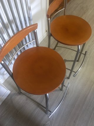 2 Taburetes Cocina Madera y Metal