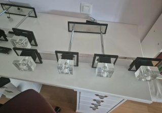 2 Lámparas Techo LED Cristal y Metal